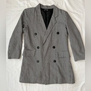 Boohoo Black‎ and White Checkered Blazer